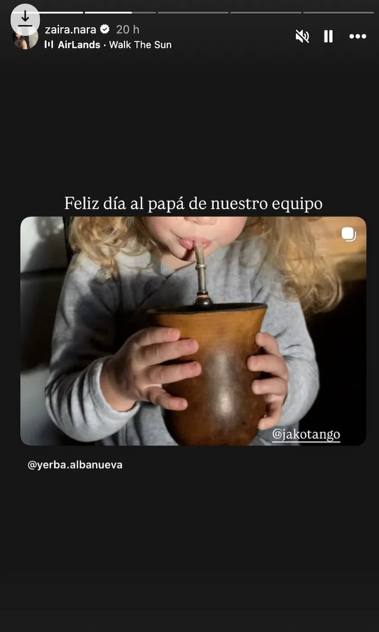 El guiño de Zaira Nara a su ex Jakob von Plessen en el Día del Padre. Crédito: Arriba Argentinos.