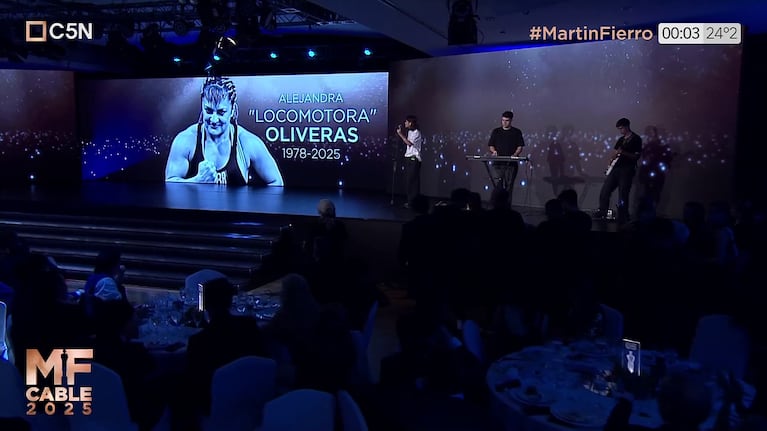 El homenaje a los que no están en el Martín Fierro de Cable 2025 (Foto: captura de C5N).