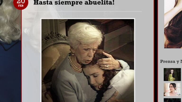 El homenaje de Natalia Oreiro a Lydia Lamaison (Foto: www.nataliaoreiro.com).