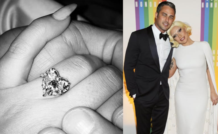 El impactante anillo de compromiso de Lady Gaga. (Fuente: web)