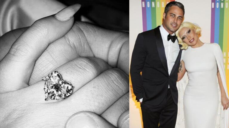 El impactante anillo de compromiso de Lady Gaga. (Fuente: web)