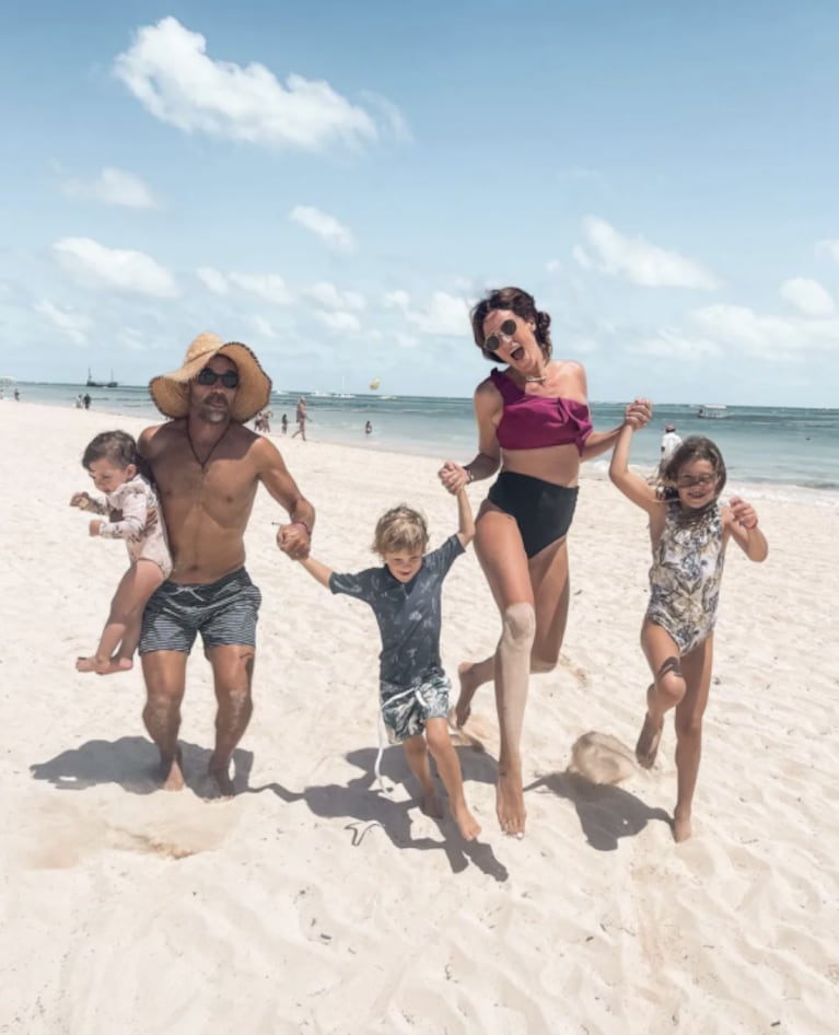 El imperdible álbum de fotos de Paula Chaves, Pedro Alfonso y sus hijos en Punta Cana: "Qué lindo ser parte de esta banda"