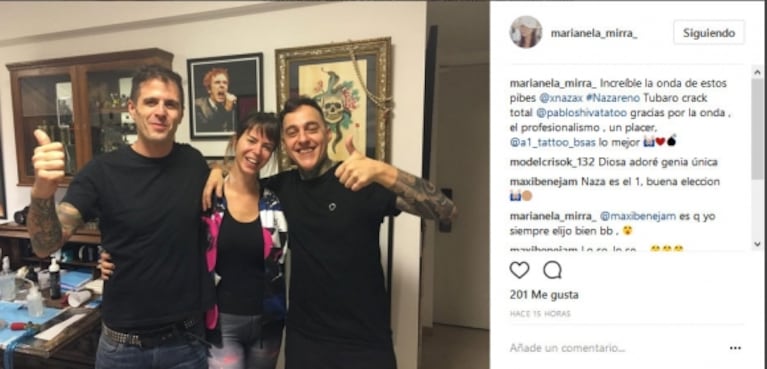 El impresionante tatuaje full back cover up que Marianela Mirra se hizo en su espalda