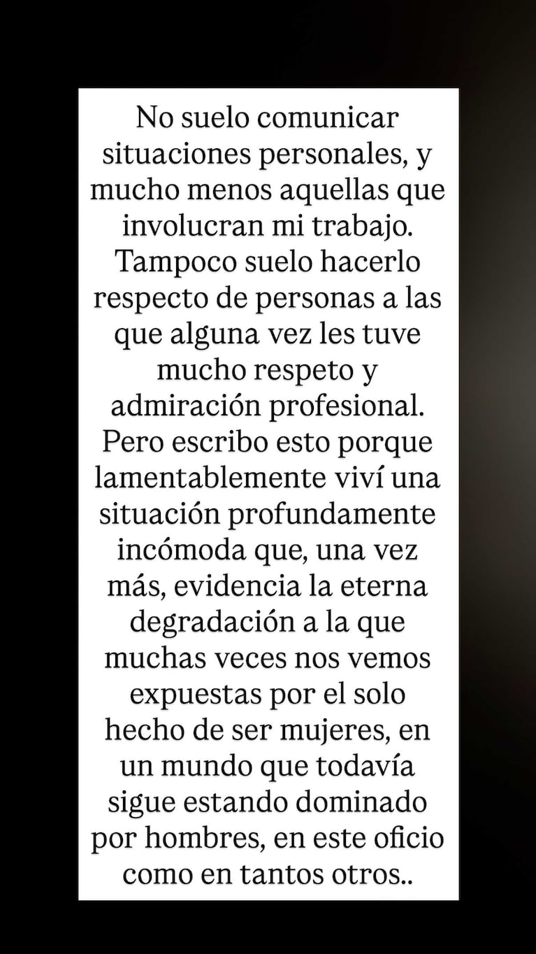 El incendiario posteo de Chloe Bello contra un periodista (Foto: Instagram @bellochloe)