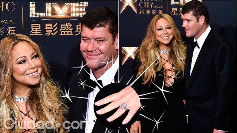 El increíble anillo de compromiso de Mariah Carey. (Foto: AFP)