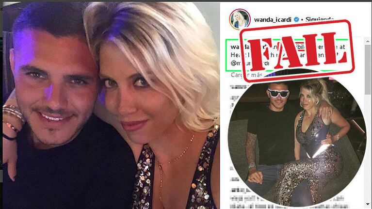 El “increíble” furcio de Wanda Nara en el comentario en Instagram de una foto junto a Mauro Icardi