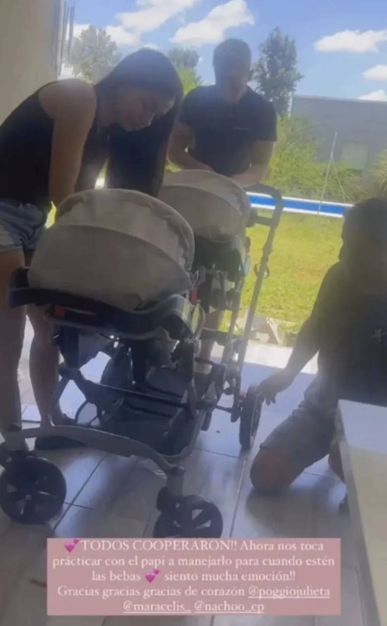 El increíble regalo de Julieta Poggio y Nacho Castañares para las gemelas de Daniela Celis y Thiago Medina 