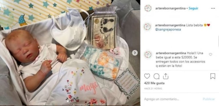 El increíblemente real bebé de juguete ¡de 20 mil pesos! que China Suárez le regaló a Rufina: "¡Me muero!"