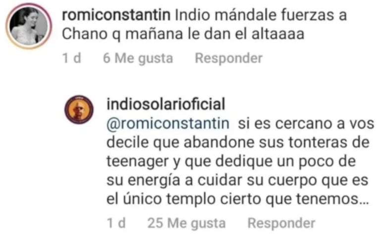 El Indio Solari le dedicó un fuerte mensaje a Chano: "Abandone sus tonteras de teenager"