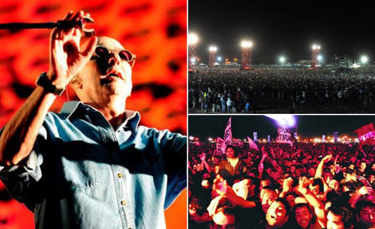El Indio Solari y su histórico show ante más de 170 mil personas en Gualeguaychú. (Fotos: Clarín y C5N)