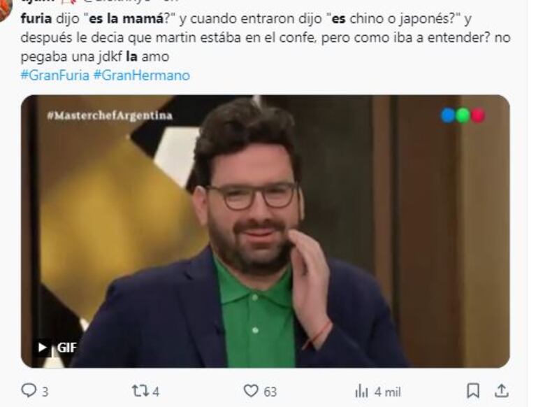 El inesperado comentario de Furia de Gran Hermano 2023 al ver al amigo de Martín Ku: fue viral y meme