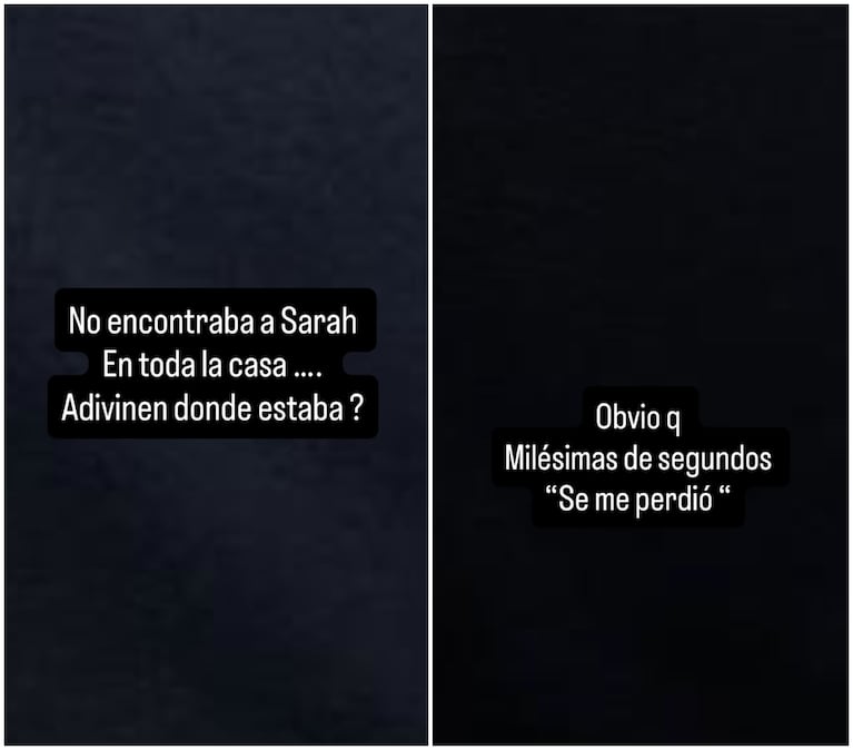 El inesperado lugar donde Barby Franco encontró a su hija Sarah tras un breve susto. Crédito: Instagram/@barbaritafranco21