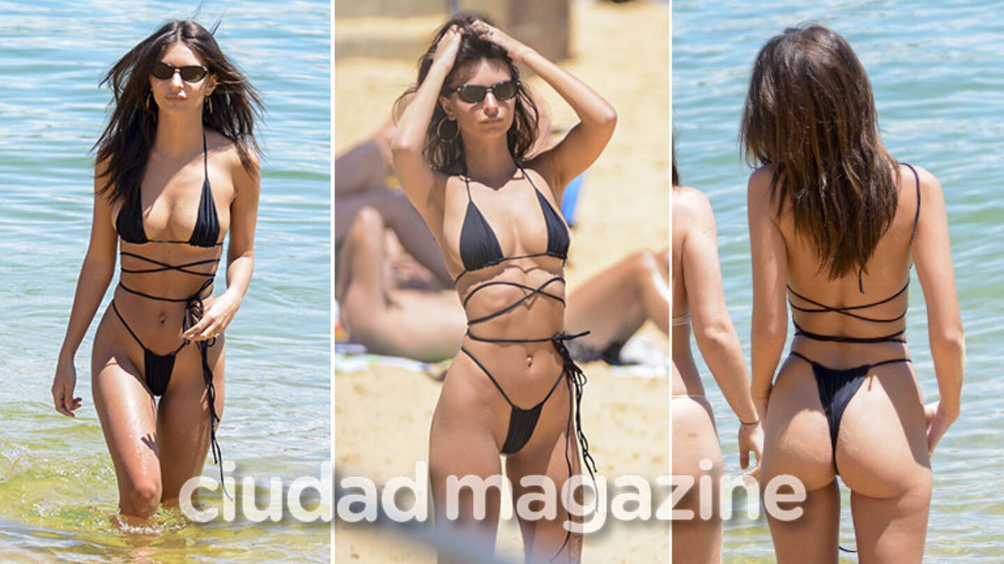 El infartante bikini que se puso Emily Ratajkowski en las playas de Sidney. Foto: Grosby Group