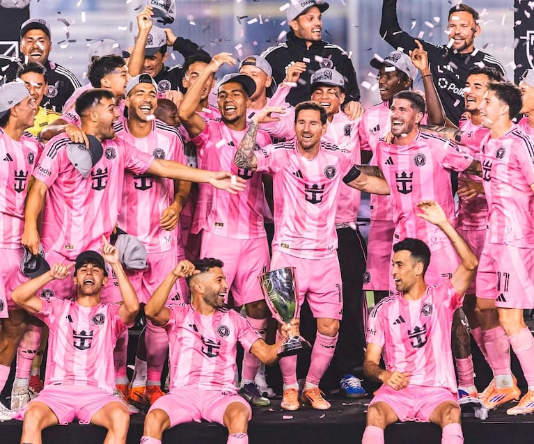 El Inter de Miemi de Leo Messi festejó en el Chase Stadium (Foto: Instagram @naiaravecchio)