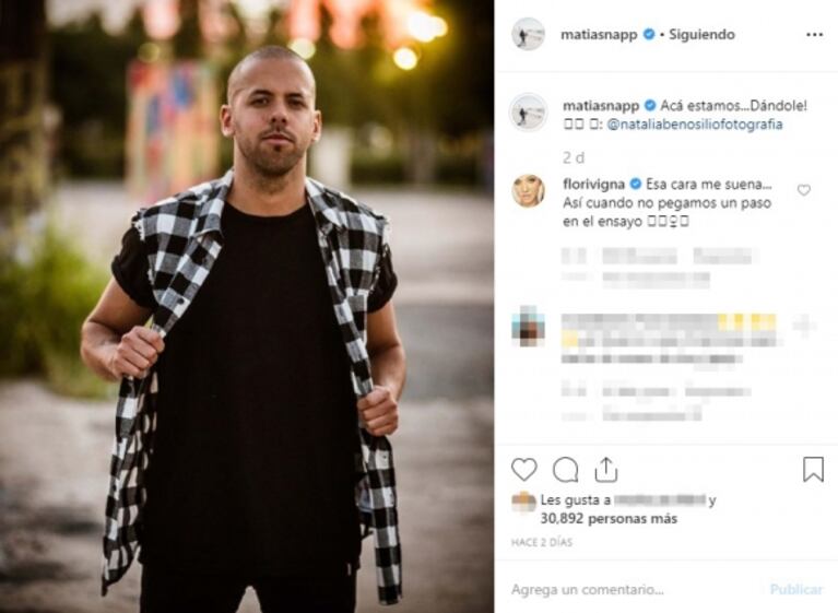 El intercambio de mensajes de Flor Vigna y Mati Napp en las redes... ¡con sugerente emoji incluido!