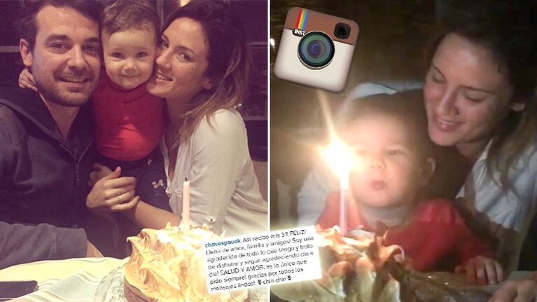 El íntimo festejo de cumple de Paula Chaves junto a Pedro y Olivia. (Foto: Instagram)