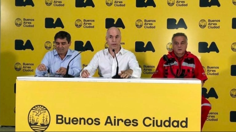 El jefe de Gobierno porteño, Horacio Rodríguez Larreta; el ministro de Salud, Fernán Quirós, y el titular del SAME, Alberto Crescenti.