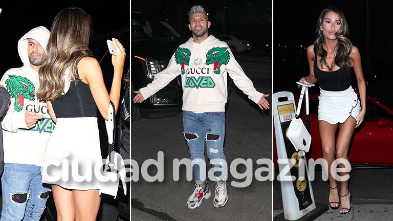 El Kun Agüero, infraganti junto a una sensual morocha en una disco de Los Ángeles. (Foto: Grosby Group)
