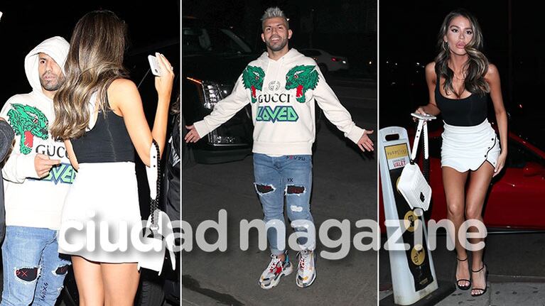 El Kun Agüero, infraganti junto a una sensual morocha en una disco de Los Ángeles. (Foto: Grosby Group)