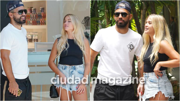 El Kun Agüero, muy mimoso con Sofía Calzetti (Fotos: Photopress)