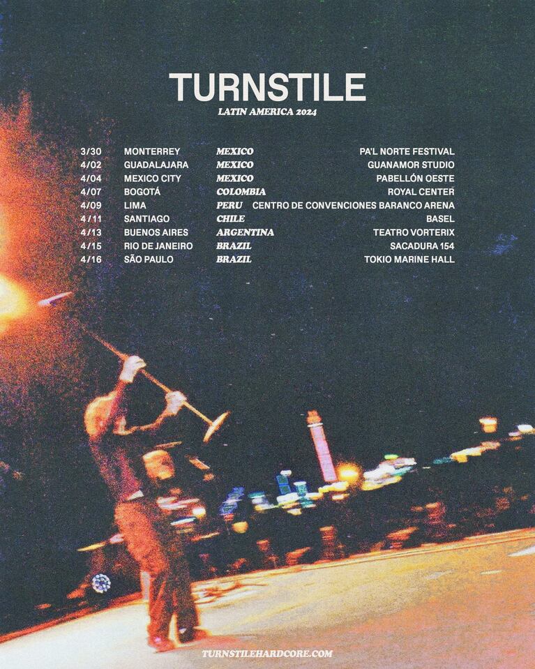 El Latin America 2024 Tour de Turnstile.