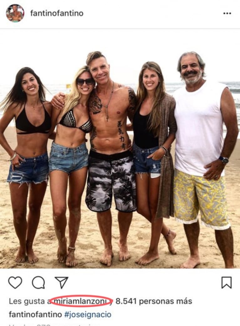 El llamativo "me gusta" de Miriam Lanzoni a una foto de Alejandro Fantino… ¡con su nueva novia!