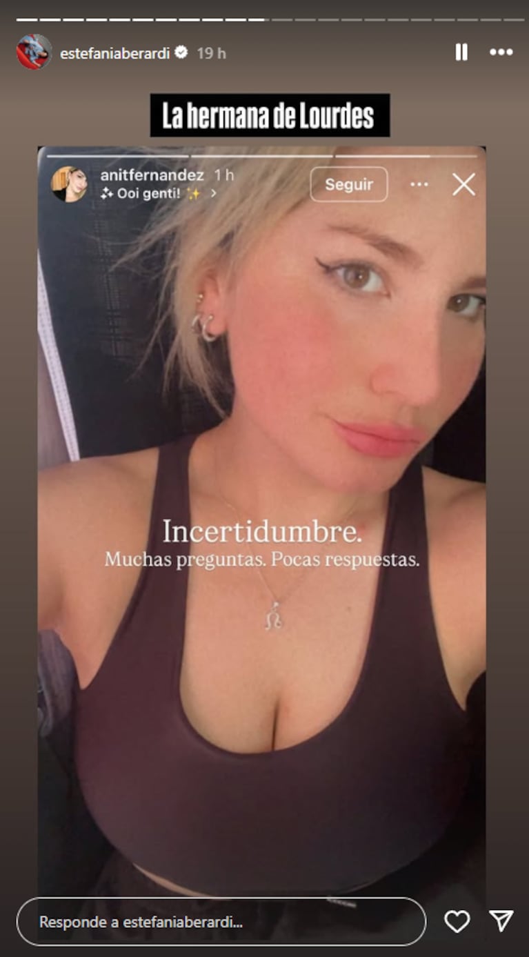 El llamativo posteo de la hermana de Lowrdez durante su intensa búsqueda | Créditos: Instagram @anitfernandez