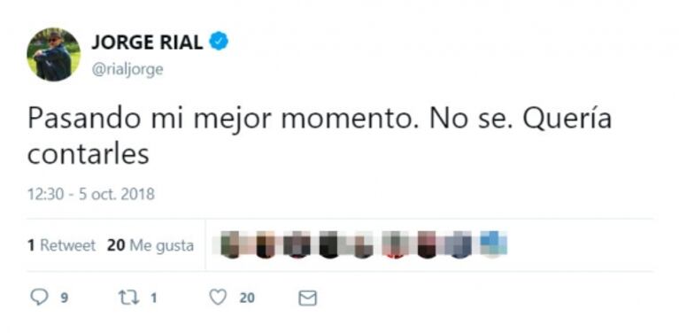 El llamativo tweet de Jorge Rial, en medio de su distanciamiento con su hija Morena 