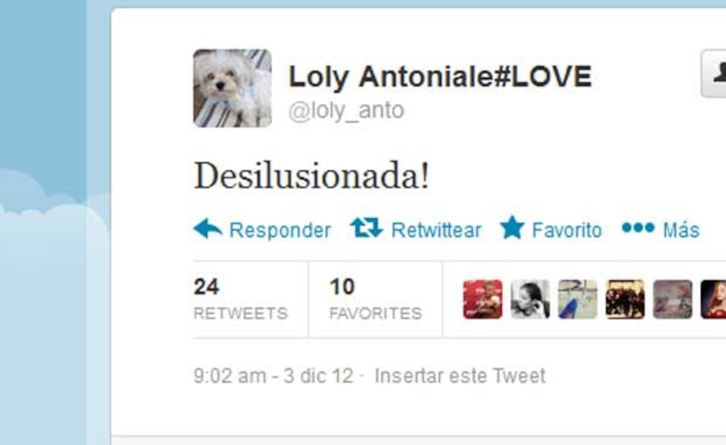 El llamativo tweet de La Niña Loly. (Foto: Twitter @loly_anto)