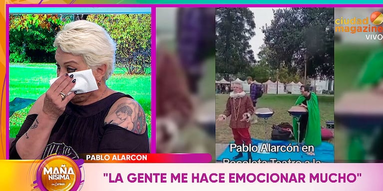 El llanto de Pablo Alarcón al hablar de su obra callejera hizo quebrar a Carmen Barbieri: “Me emociono”