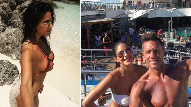El lomazo de Celeste Muriega, junto a Alejo Clérici en Bahamas. Foto: Instagram.
