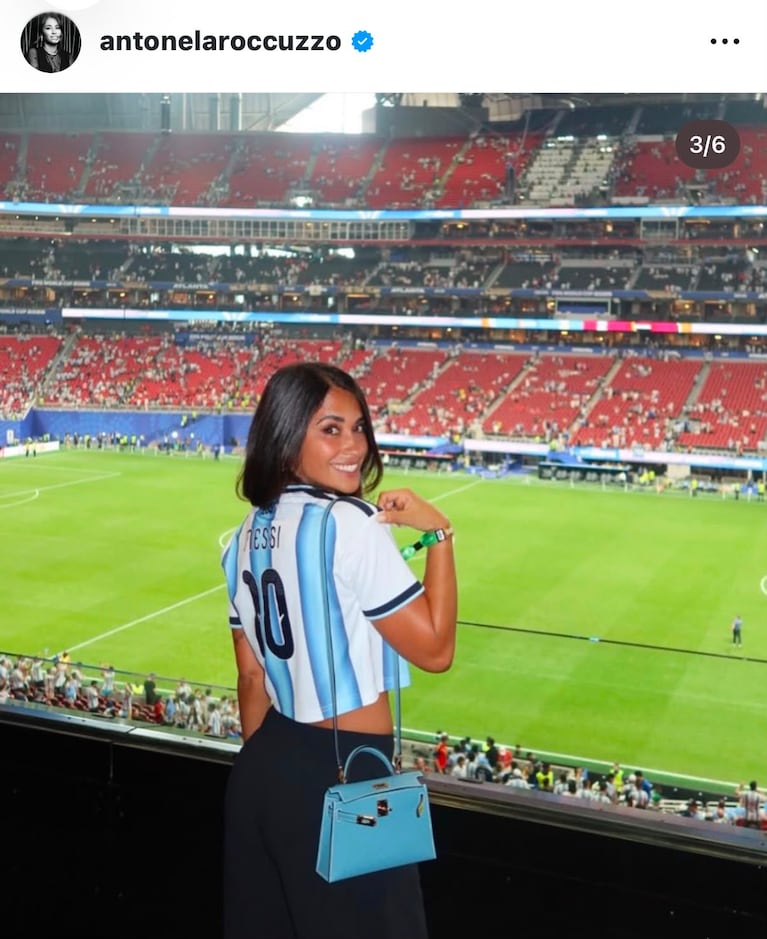 El look de Antonela Roccuzzo para el quinto partido de la Selección argentina en la Copa Mundial de la FIFA 26™ (Foto: Instagram/@antonelaroccuzzo).