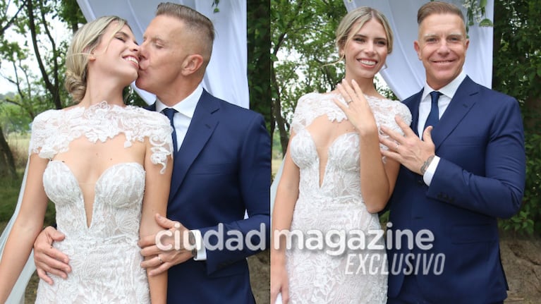 El look de Coni Mosqueira en su boda con Alejandro Fantino (Fotos: Movilpress)