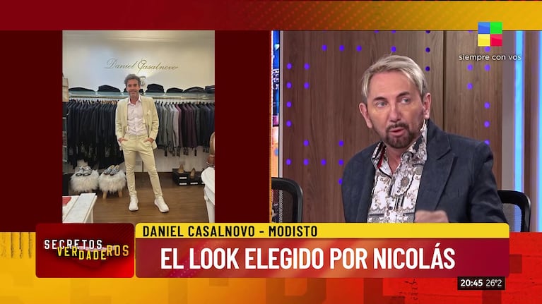 El look de Nicolás Cabré para su boda con Rocío Pardo (Foto: captura de América).
