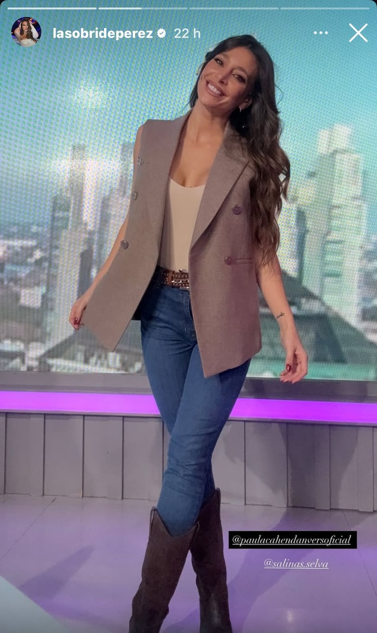El look de Sol Pérez para el noticiero (Foto: captura de redes sociales).