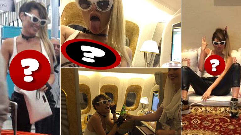 El look hot de Vicky Xipolitakis para volar en primera clase a Dubai: fotos y un videito en pleno vuelo