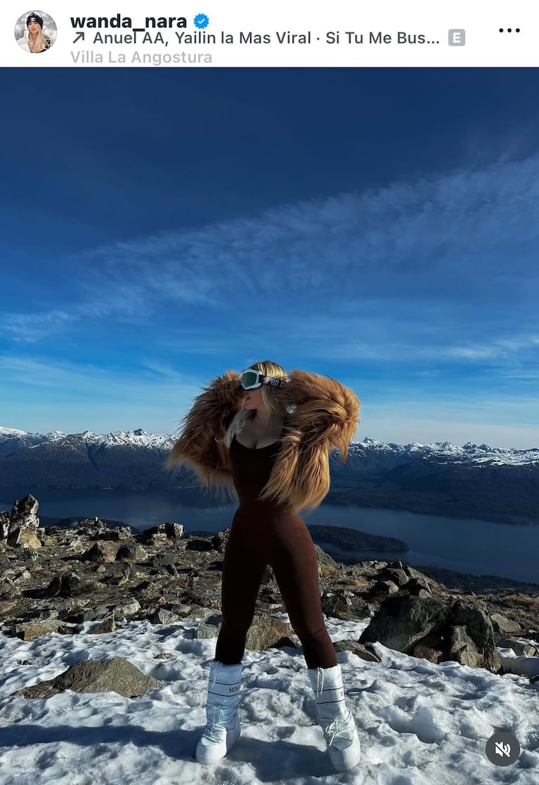 El look playero de Wanda Nara para sus vacaciones en la Patagonia (Foto: captura de redes sociales).