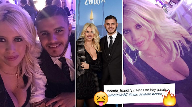 El look súper sexy de Wanda Nara en la cena navideña del Inter (Foto: Instagram)