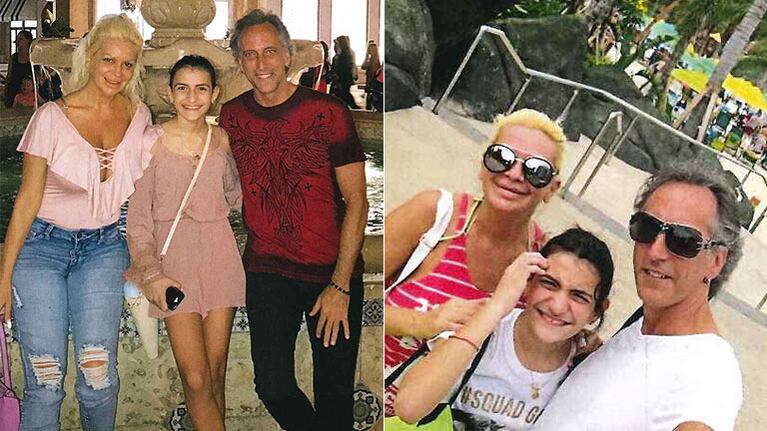 El mago Emanuel y Paula Volpe viajaron con su hija a Orlando (Foto: revista Caras) 