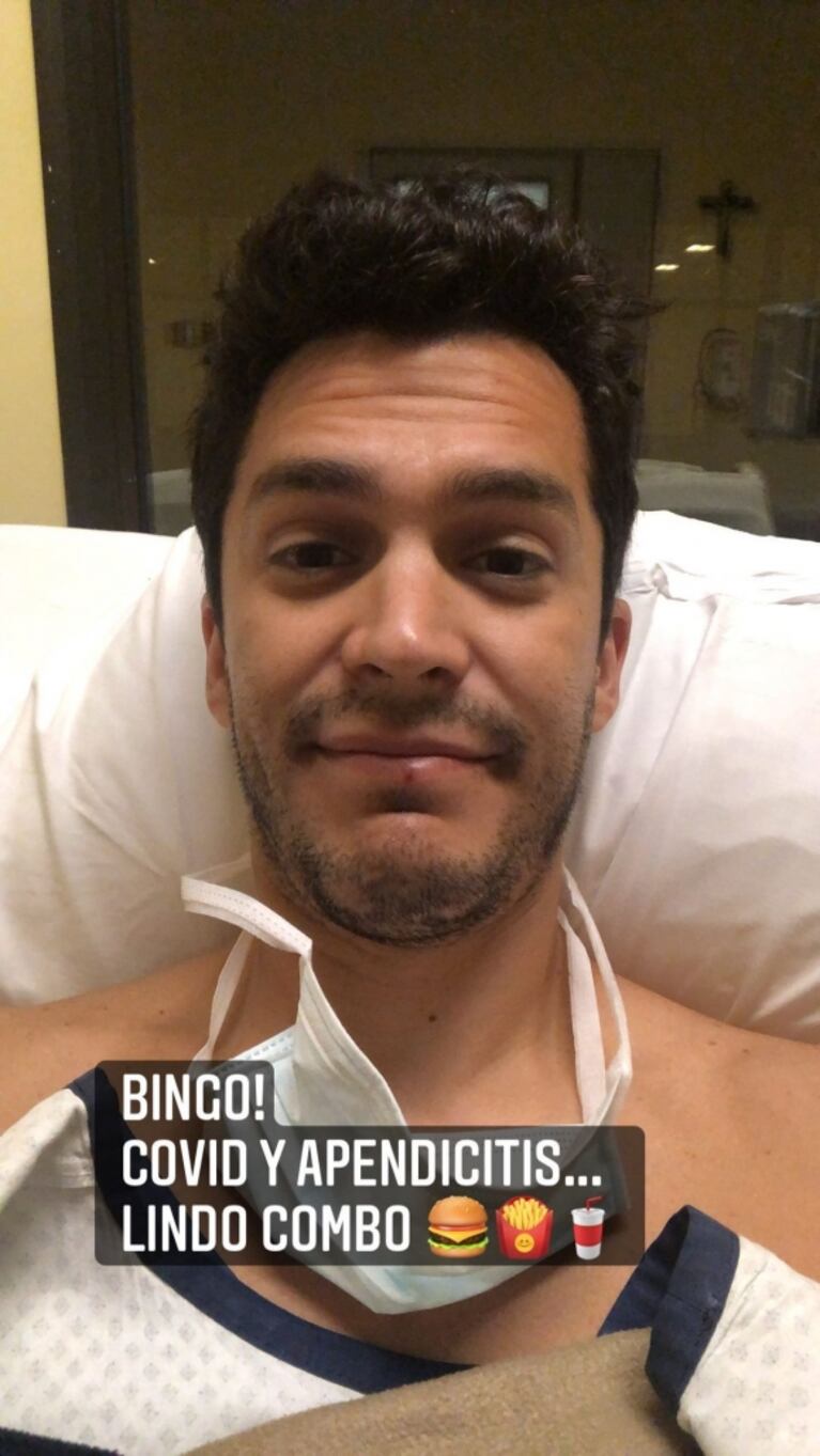 El marido de Felicitas Pizarro, contagiado de covid e internado por una apendicitis