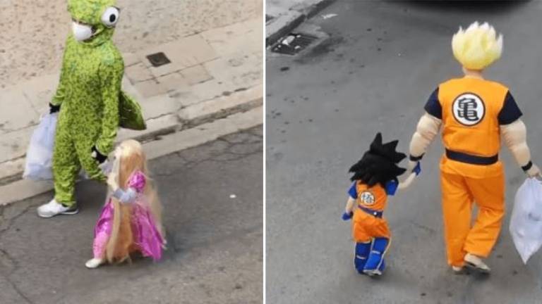 El más tierno: un papá se disfraza junto a su hija cada día para entretenerla en cuarentena