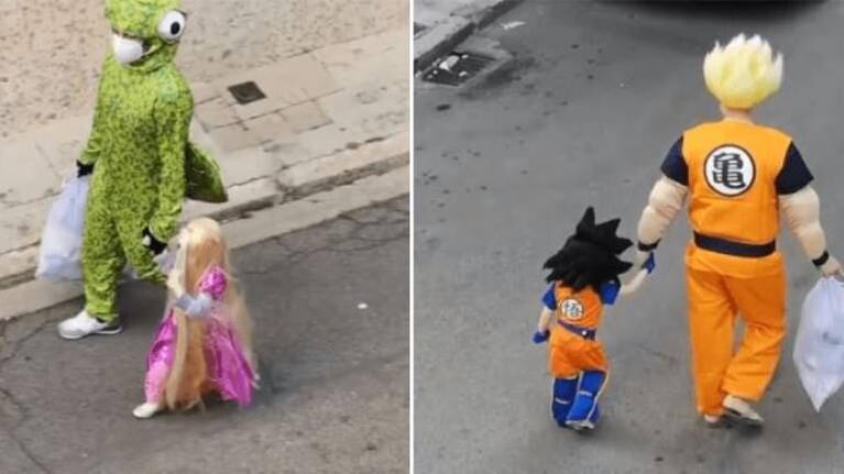 El más tierno: un papá se disfraza junto a su hija cada día para entretenerla en cuarentena