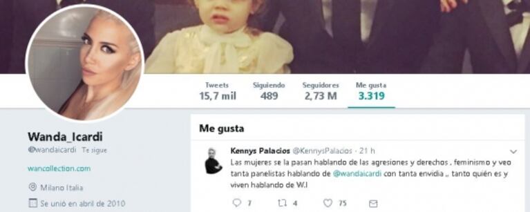 El "me gusta" de Wanda sobre el trato de algunas panelistas por su crisis con Mauro Icardi