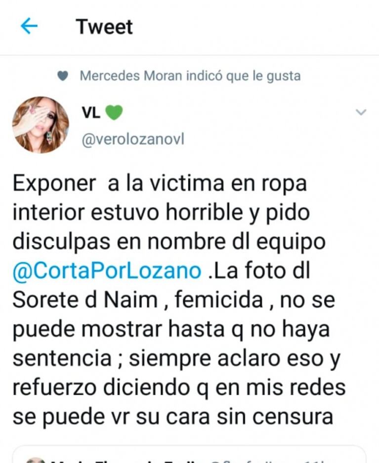 El mea culpa de Vero Lozano tras ser cuestionada por cómo abordó un femicidio: "Exponer a la víctima en ropa interior estuvo horrible"