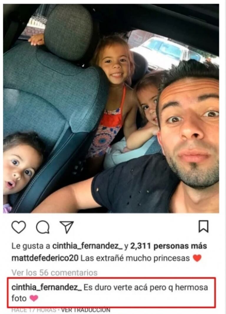 El melancólico abrazo de Cinthia Fernández y Matías Defederico, tras su reencuentro en Carlos Paz