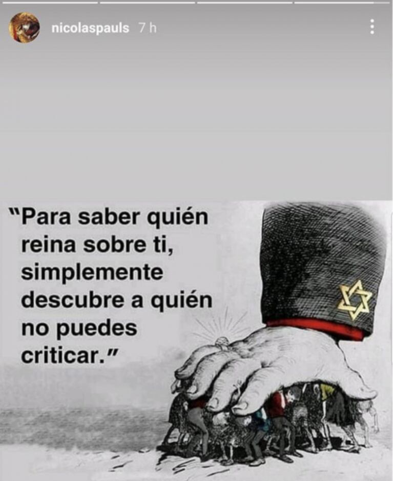 El mensaje antisemita de Nicolás Pauls por el que tuvo que pedir disculpas públicas: "Me salió pésimo lo que quise transmitir"