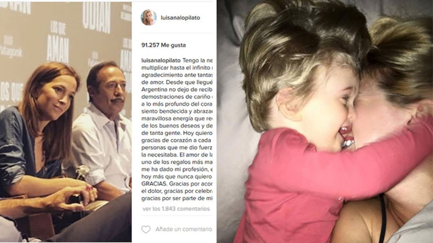 El mensaje con el que Luisana Lopilato volvió a las redes sociales. (Fotos: Instagram)