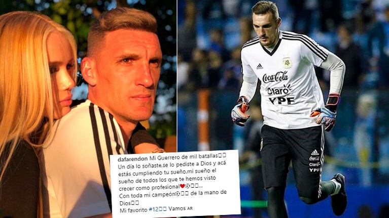 El mensaje de aliento de la novia del arquero Franco Armani