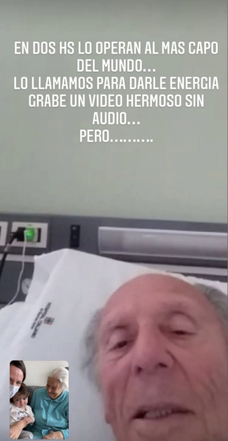 El mensaje de aliento de Paula Chaves a su abuelo antes de ser operado tras haber sufrido un ACV: "Sus buenos deseos le llegan"