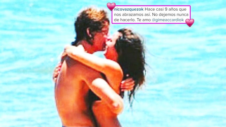 El mensaje de amor de Nico Vázquez a Gimena Accardi por sus 9 años de relación (Foto: Instagram)